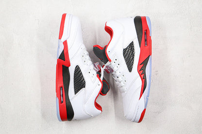 Nike Air Jordan 5 Retro Low Fire Red White Black Sneakers