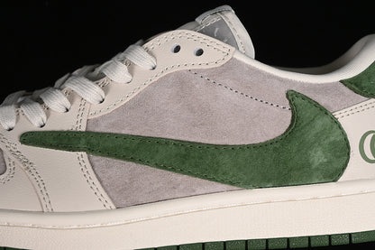 Nike Air Jordan 1 Low OG SP Off-White Travis Scott Fragment Design Green Grey Sneakers