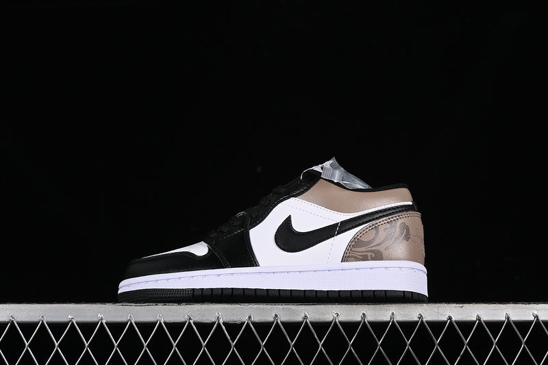 Nike Air Jordan 1 Low White Black Brown Sneakers