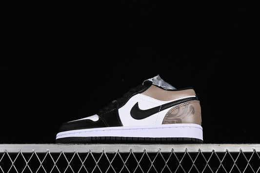 Nike Air Jordan 1 Low White Black Brown Sneakers