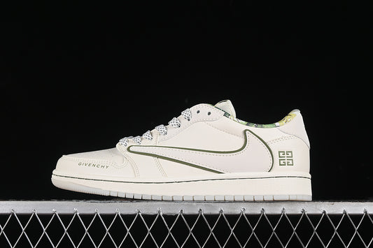 Nike Air Jordan 1 Low OG SP Travis Scott Fragment Design Givenchy Green White Sneakers