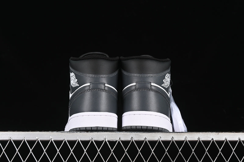 Nike Air Jordan 1 Mid White Iron Black Sneakers