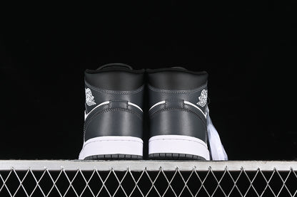 Nike Air Jordan 1 Mid White Iron Black Sneakers