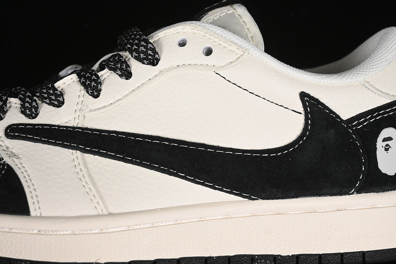 Nike Air Jordan 1 Low OG SP Travis Scott Fragment Design BAPE White Black Sneakers