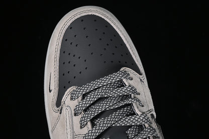 Travis Scott Fragment Design Nike Air Jordan 1 Low OG SP Charcoal Black Beige Sneakers