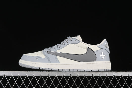 Nike Air Jordan 1 Low OG Travis Scott Fragment Design White Grey Sneakers
