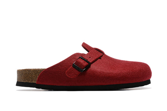Birkenstock Red Suede Clog Shoes