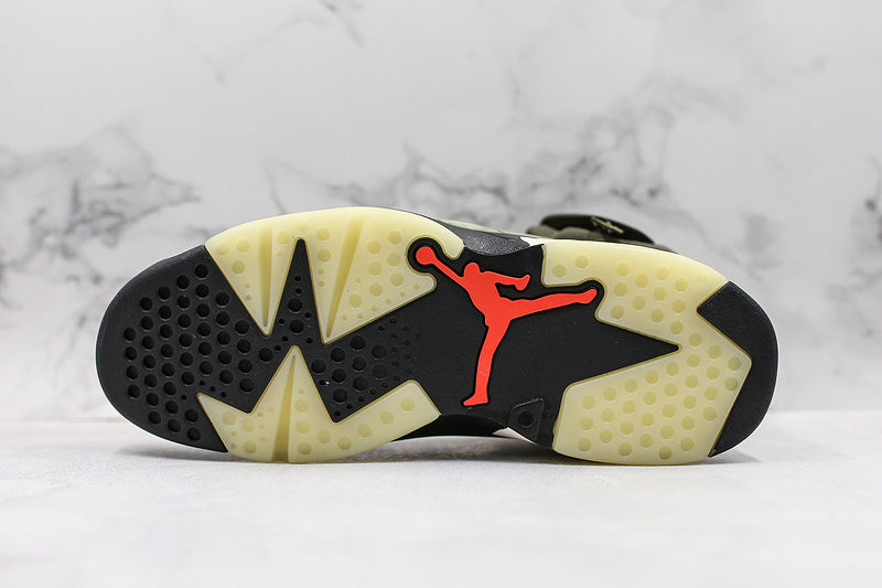 Nike Air Jordan 6 Retro Travis Scott Olive Khaki Green Sneakers