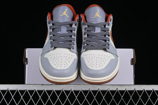 Nike Air Jordan 1 Low Phantom Coconut Milk Amber Brown Multicolour Sneakers
