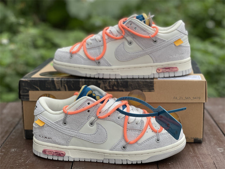 Nike Dunk Low Off-White Lot 19 Of 50 Gray Sneakers