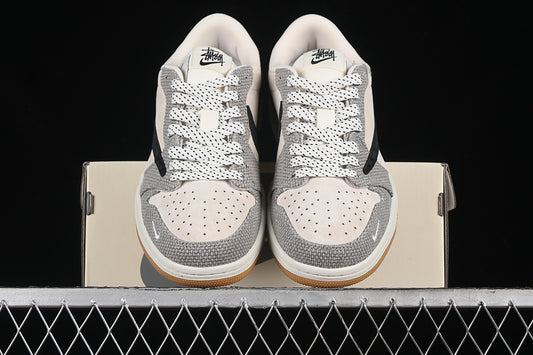 Travis Scott Fragment Design Nike Air Jordan 1 Low OG SP Brown Sole Grey White Sneakers