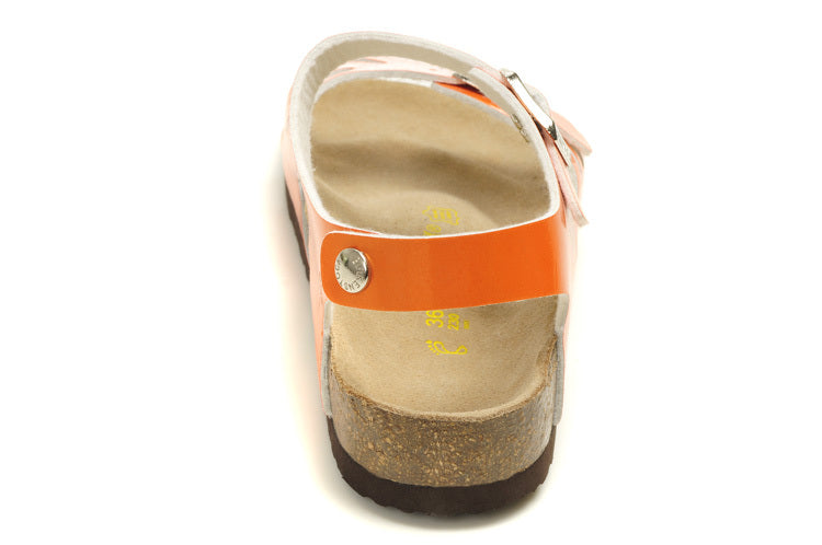 Birkenstock Single Button Orange Butterfly Matte Leather Sandals