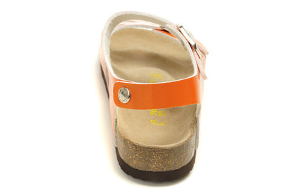 Birkenstock Single Button Orange Butterfly Matte Leather Sandals