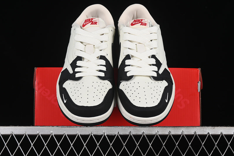 Travis Scott Fragment Design Nike Air Jordan 1 Low OG SP White Black Sneakers