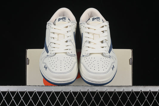 Nike Air Jordan 1 Low BAPE Travis Scott Fragment Design OG SP Navy Sole White Sneakers