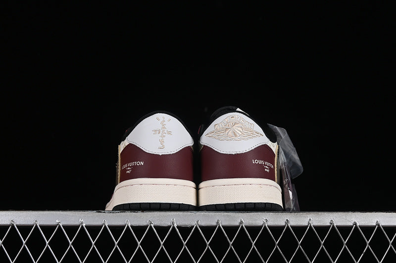 Nike Air Jordan 1 Low LV Travis Scott Fragment Design OG SP White Red Silver Sneakers