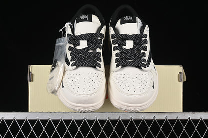 Travis Scott Fragment Design Nike Air Jordan 1 Low OG SP Black White Casual Sneakers