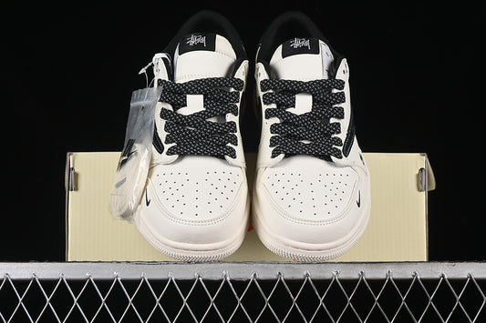 Travis Scott Fragment Design Nike Air Jordan 1 Low OG SP Black White Casual Sneakers