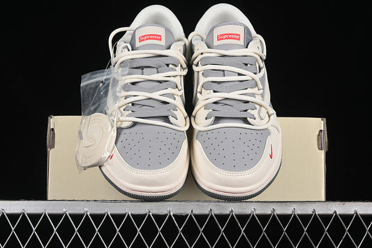 Travis Scott Fragment Design Nike Air Jordan 1 Low Supreme OG SP White Grey Sneakers
