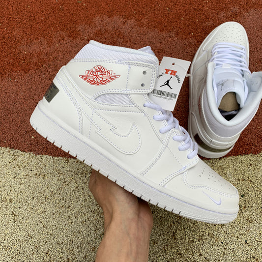 Nike Air Jordan 1 Retro Mid SE White Red Euro Tour 2020 Sneakers