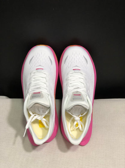 Hoka One One Kawana Cushioning Comfortable Gym Running Shoes Sneakers White/Pink