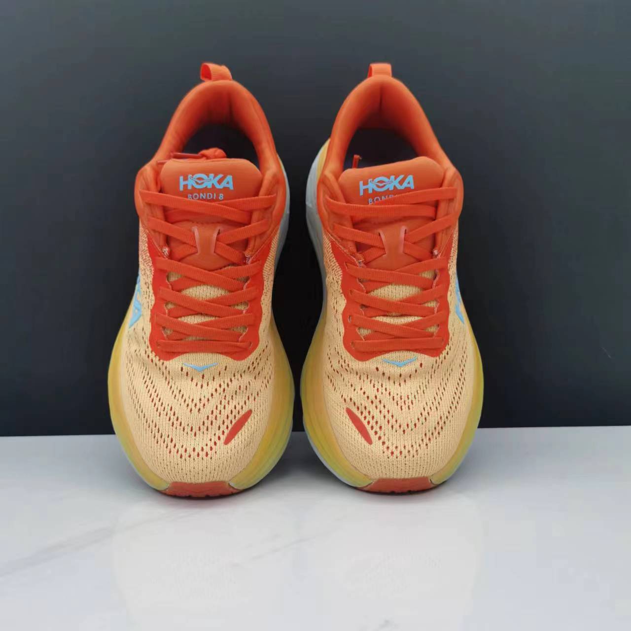 Hoka One One Bondi 8 Orange/Yellow Breathable Low-top Running Shoes Sneakers