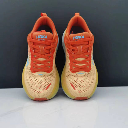 Hoka One One Bondi 8 Orange/Yellow Breathable Low-top Running Shoes Sneakers