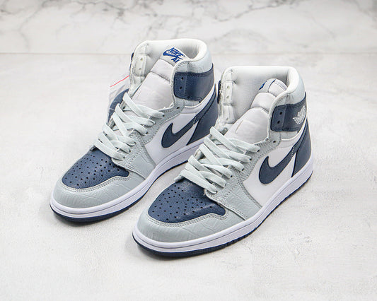 Nike Air Jordan 1 Retro Gray Navy Sneakers