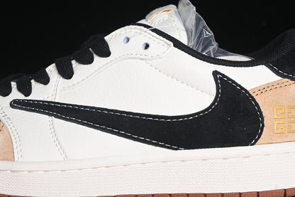 Travis Scott Fragment Design Nike Air Jordan 1 Low Givenchy OG SP Black Brown White Sneakers