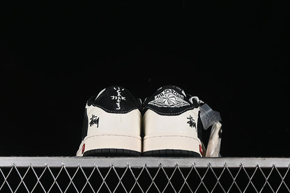 Travis Scott Fragment Design Nike Air Jordan 1 Low OG SP Black White Casual Sneakers