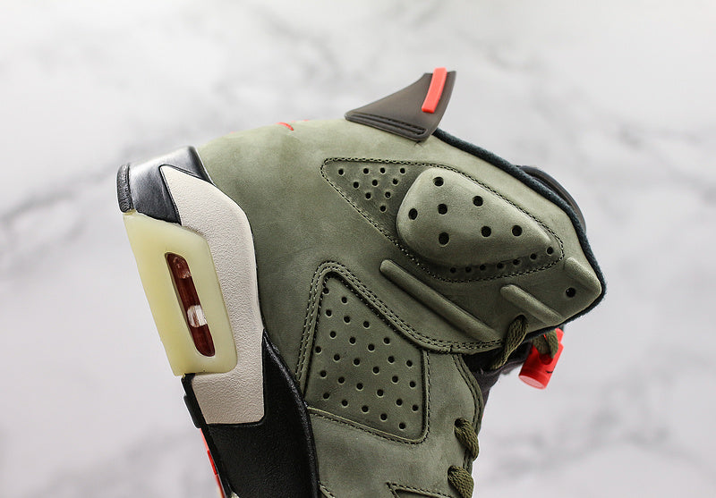 Nike Air Jordan 6 Retro Travis Scott Olive Khaki Green Sneakers