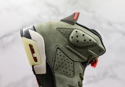 Nike Air Jordan 6 Retro Travis Scott Olive Khaki Green Sneakers