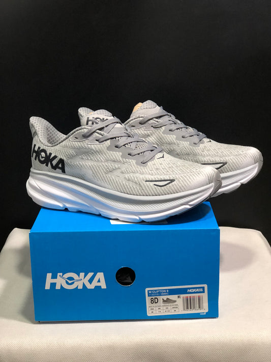 Hoka One One Clifton 9 Running Shoes Athletic Shoes Sneakers Gray