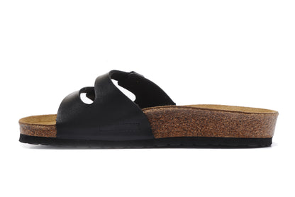 Birkenstock Black Thin Belt Double Buckle Matte Leather Summer Sandals