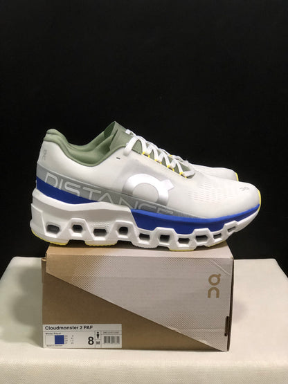 On Running Cloudmonster 2 Shock-Absorbing And Breathable Running Shoes White/Royal