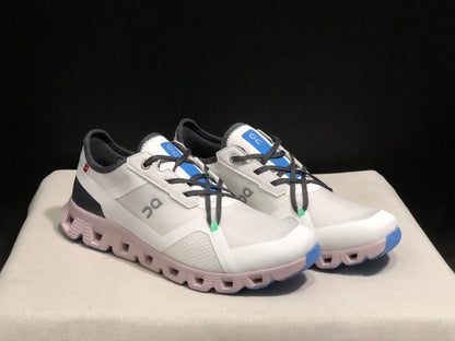 On Running Cloud X 3 AD Comfortable Wear-Resistant Training Shoes Grayish-White/Light Pink