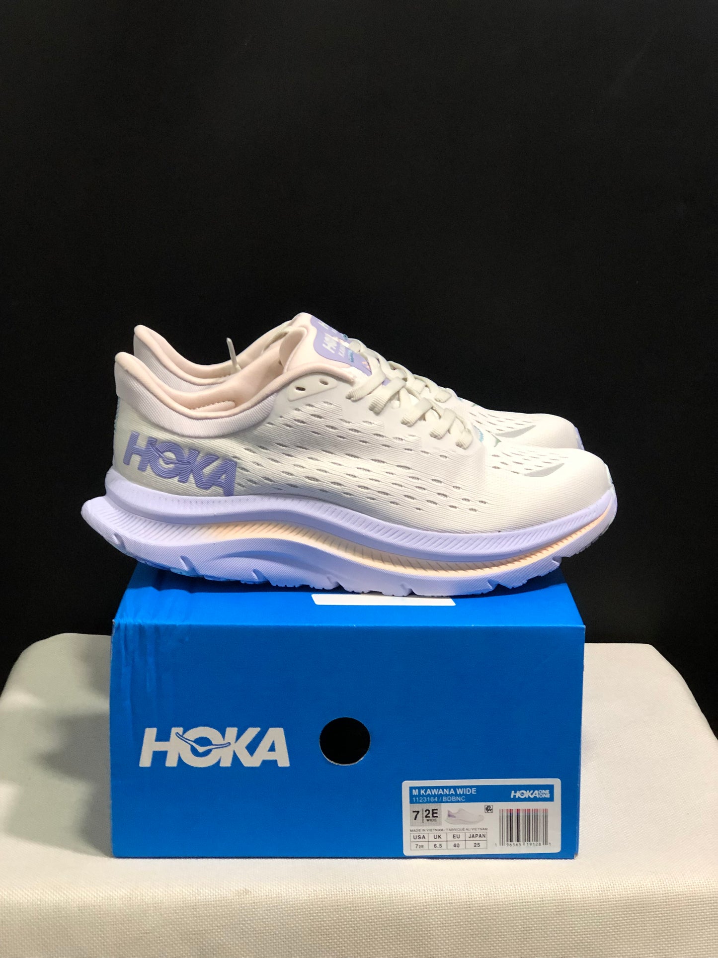 Hoka One One Kawana Cushioning Comfortable Gym Running Shoes Sneakers White/Purple