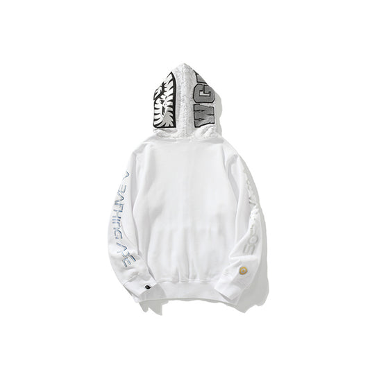 A Bathing Ape BAPE x SORAYAMA Shark Head Empty Mountain Base Joint Edition White Hoodie