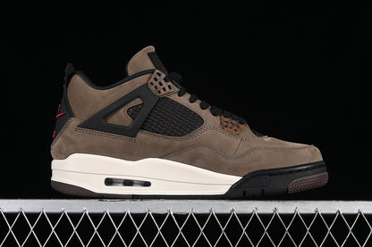 Nike Air Jordan 4 Retro White Black Brown Sneakers