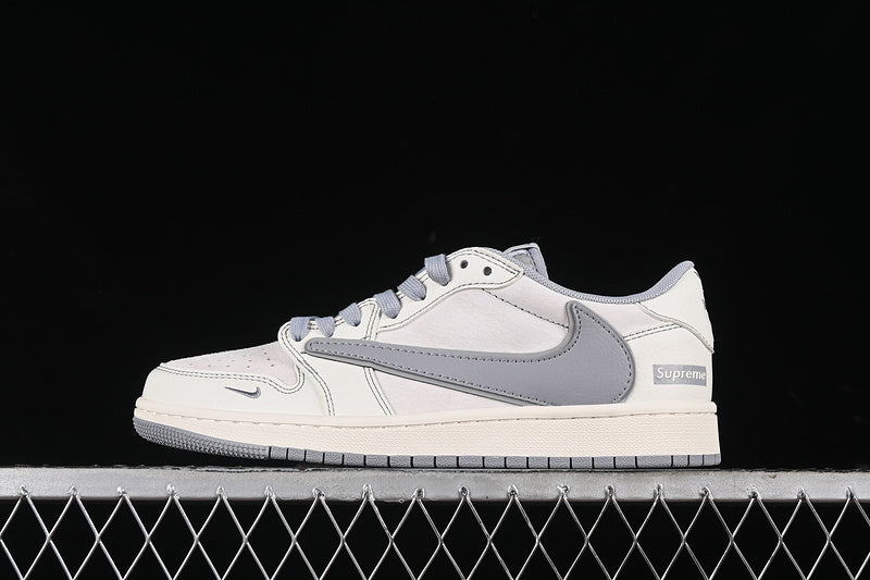Travis Scott Fragment Design Nike Air Jordan 1 Low OG SP Grey White Sneakers