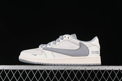 Travis Scott Fragment Design Nike Air Jordan 1 Low OG SP Grey White Sneakers