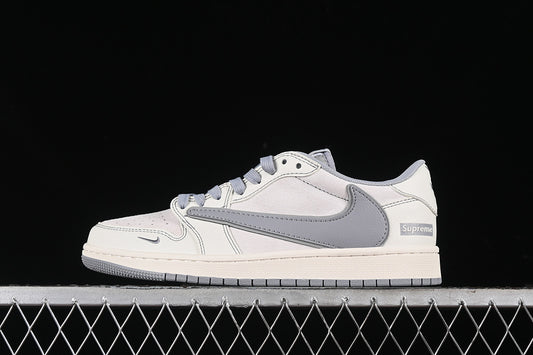 Travis Scott Fragment Design Nike Air Jordan 1 Low OG SP Grey White Sneakers
