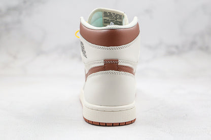 Nike Air Jordan 1 Retro High White Brown Sneakers