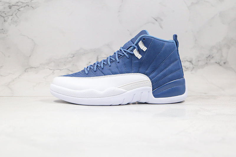 Nike Air Jordan 12 Retro Indigo Blue White Sneakers
