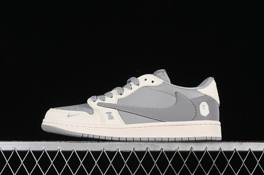 Nike Air Jordan 1 Low BAPE Travis Scott Fragment Design OG SP Grey White Sneakers