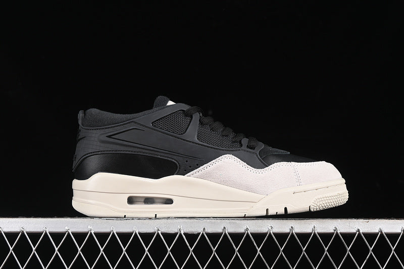 Nike Air Jordan 4 Black Light Bone White Sole Sneakers