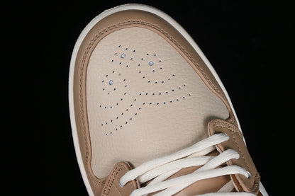 Nike Air Jordan 1 Low White Light Brown Sneakers