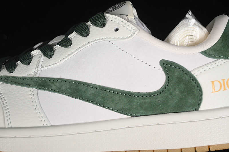 Nike Air Jordan 1 Low OG SP Travis Scott Fragment Design White Green Sneakers