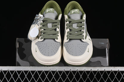 Nike Air Jordan 1 Low Travis Scott Fragment Design OG SP BAPE White Grey Green Sneakers
