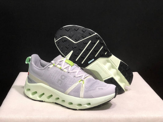 On Running Cloudsurfer Trail Waterproof Comfortable And Breathable Running Shoes Frost/Lima